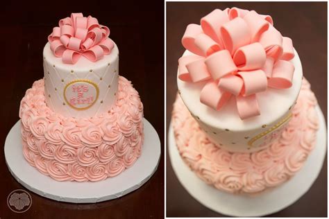 Pink Buttercream Bow Cake Cake Custom Cakes Bow Cakes