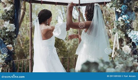 Lesbian Marriage And Couple Dance At Wedding For Commitment Celebration And Ceremony Love