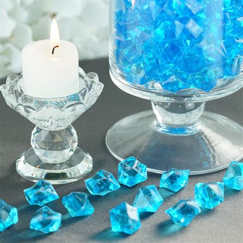 Efavormart 300 Pcs Turquoise Large Acrylic Ice Crystals Vase Fillers