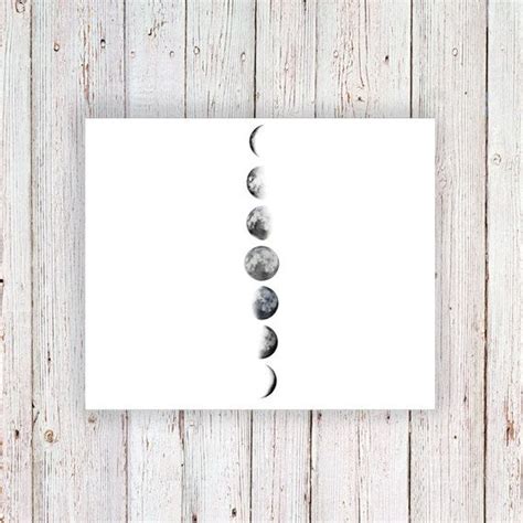 Moon Phase Temporary Tattoo Moon Temporary Tattoo Moon Etsy