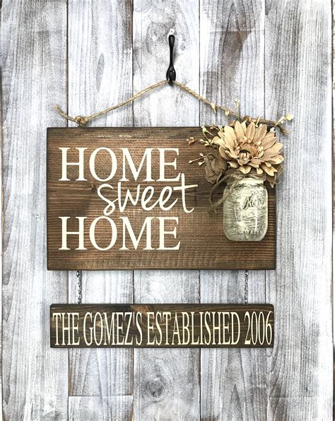 Home Sweet Home Personalized Wood Sign Outdoor Hanging Sign Etsy