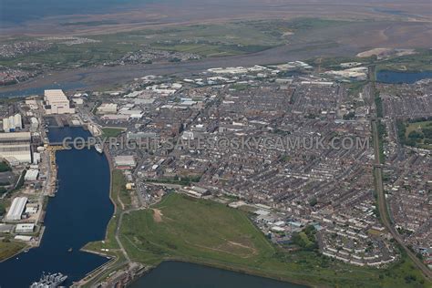 Aerial Photography Of Barrow In Furness High Level View Of The Town