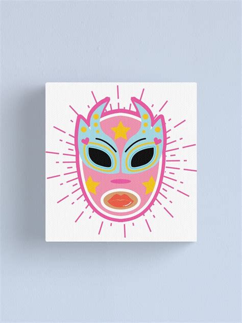 luchadora mask canvas print by corazonpompom redbubble