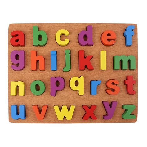 26pcs Wooden Letters Puzzle Toy Baby Alphabet Early Educational Toy
