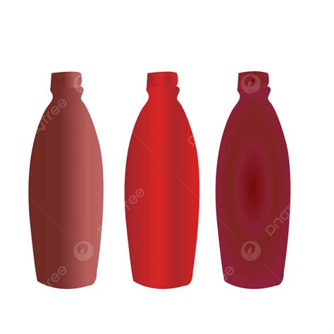 Red Bottle Design Vector Three Thermos Set Vector Water Bottle Design