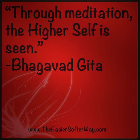Through Meditation The Higher Self Is Seen ~ Bhagavad Gita Wisdom