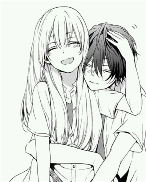 Anime Couple Black And White Wallpaper