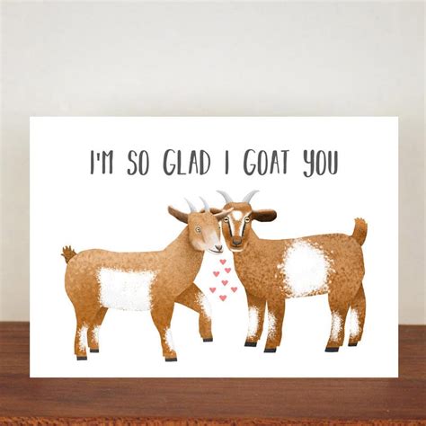 Im So Glad I Goat You Card Anniversary Card A6 Card Cute Cards