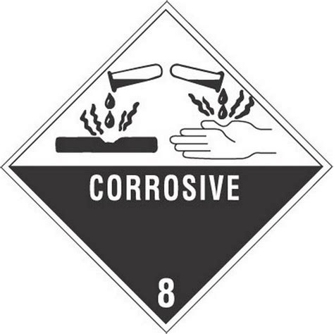 X Corrosive D O T Class Hazard Labels Per Roll