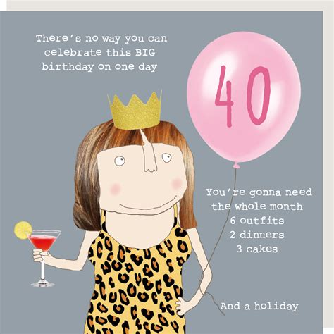 Rosie Made A Thing Big Birthday Female 40th Birthday Card Cards
