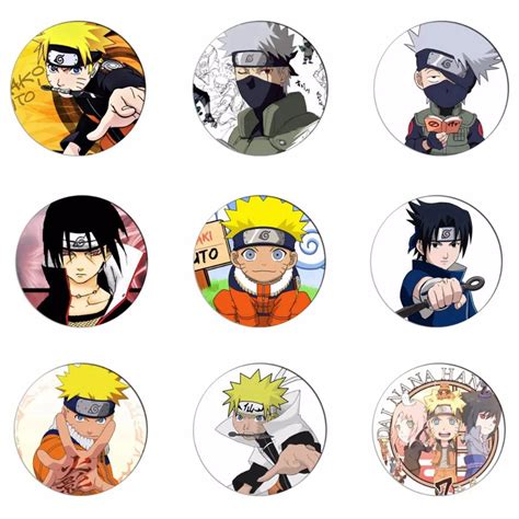 6pcsset Anime Naruto Badge Cartoon Pins Uzumaki Naruto Sasuke Kakashi