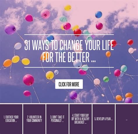 31 Ways To Change Your Life For The Better Lifestyle