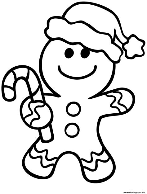 Gingerbread Man Christmas Coloring Page Printable