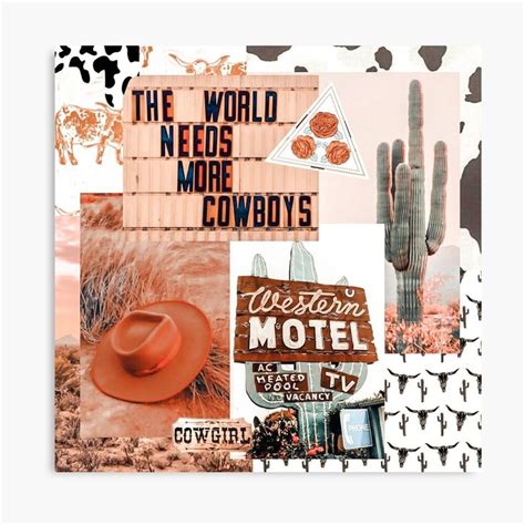 Western, Cowgirl Collage Art | Pinterest, Yeehaw Collage Canvas Print