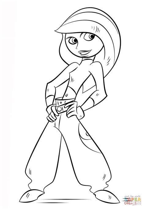Kim Possible With Rope Coloring Page Free Kim Possible Coloring Pages
