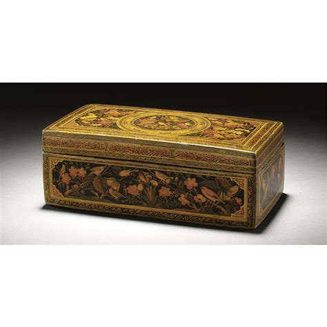 qajar lacquer box persia 19th century lot sotheby s miniature art islamic art