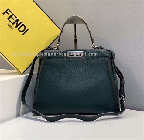 Fendi Peekaboo Iconic Medium Green Roman Leather Bag 5290m Best Fendi
