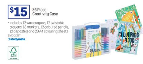86 Piece Creativity Case Studymate Offer At Officeworks