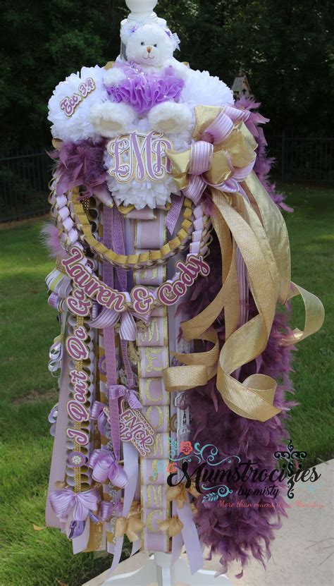 Homecoming Mum White And Gold With Purple Accents Texas Traditions