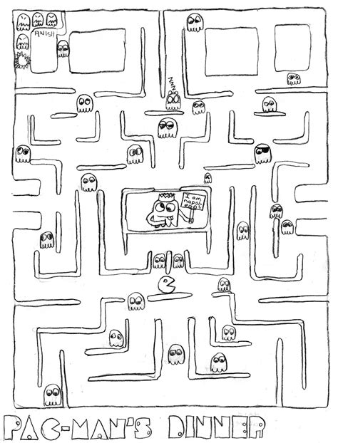 Awesome pac man and ghost coloring pages. Maze Craze #202-04 - Pac-Man's Dinner