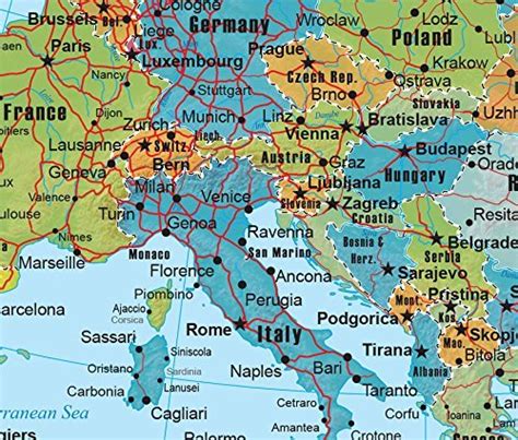 Wall Map Of Europe Large Laminated Political Map Sexi Vrogue Co
