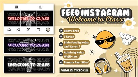 Cara Membuat Feed Ig Welcome To Class Aesthetic Di Canva Feed Ig Kelas Aesthetic