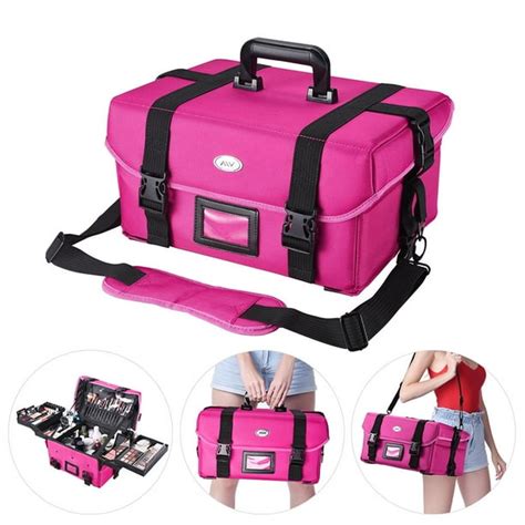 Aw Portable Cosmetic Bag Makeup Carry Case Handbag W 4 Retractable