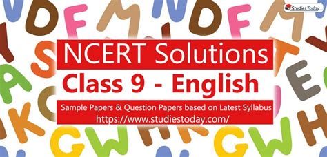 Class 9 English Ncert Solutions Sample Papers And Question Papers