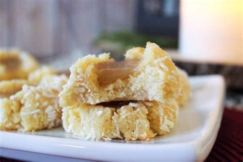 Salted Caramel Coconut Thumbprint Cookies Thm S Low Carb Sugar Free