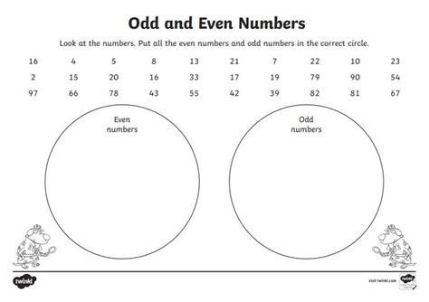Maths Revision Sorting Odd And Even Numbers Within 100 Worksheet