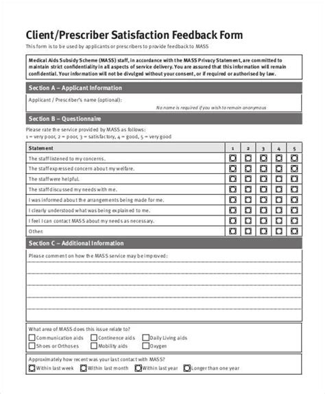 Free 9 Feedback Forms For Clients In Pdf Ms Word Excel