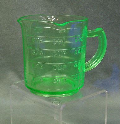 Vintage Kellogg S Green Depression Vaseline Glass Measuring Cup