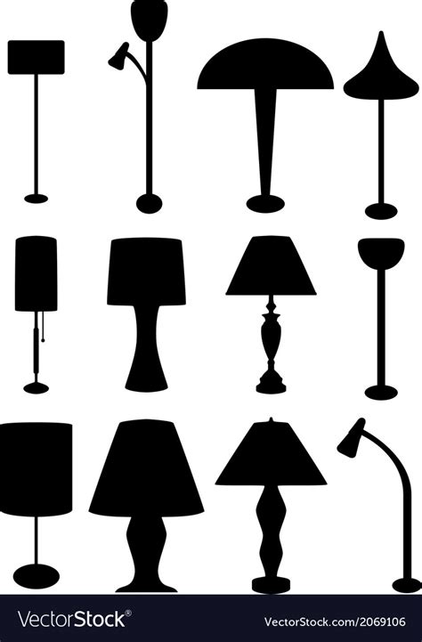 Lamp Silhouette Royalty Free Vector Image Vectorstock