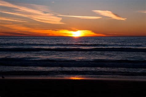 Sunset Over The Ocean At Hermosa Beach California Hermosa Beach