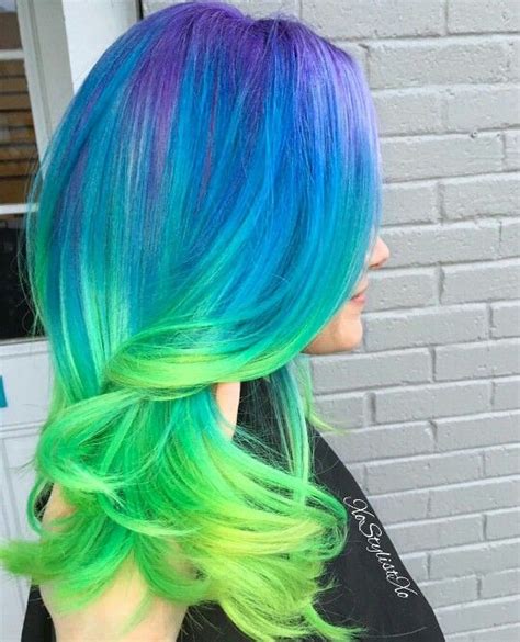 Purple Blue Green Hair Hair Dye Colors Cool Hair Color Teal Hair
