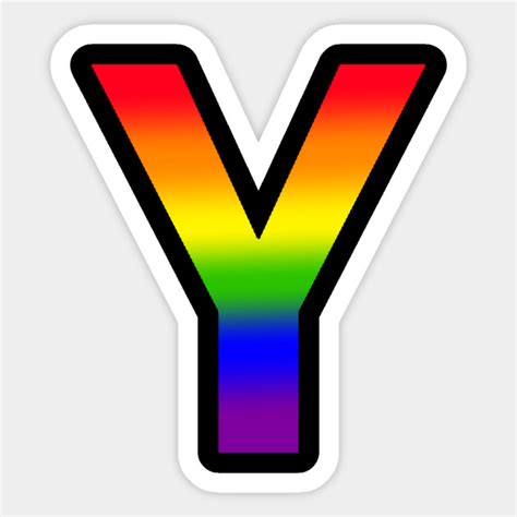 Rainbow Letter Y Rainbow Sticker Teepublic