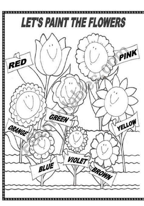 Colourful Flowers Esl Worksheet By Lagringa