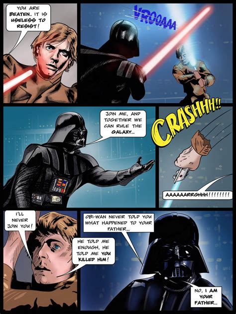 Luke Skywalker And Darth Vader Star Wars Comic By