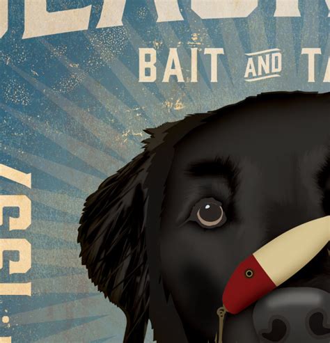 Black Dog Bait And Tackle Company Illustration Graphic Art Etsy