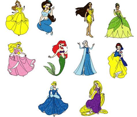 Set Of 10 Disney Princesses Etsy In 2021 Disney Embroidery Disney