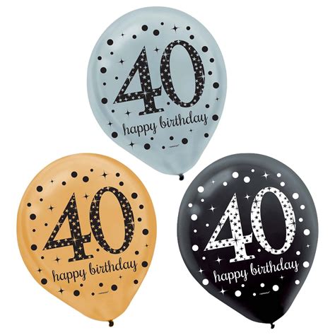 Sparkling Celebration 40th Birthday Latex Balloons Party Stuff
