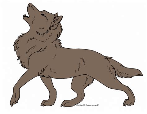 Howling Wolf Cartoon Drawing