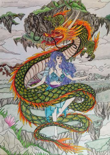Collection by kim morgan gregory photography. Fantasia - Dragon and Princess - Printable Adult Coloring ...