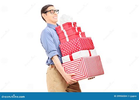 Man Carrying A Heavy Load Of Ts Stock Photo Image 39956504