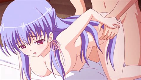 Kuonji Otoha Dark Blue Poro Animated Animated  Lowres 10s Bed Blue Hair Bouncing