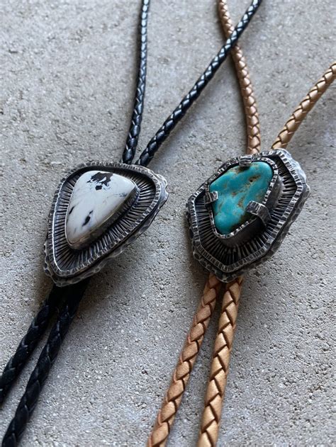 Sterling Silver Stone Bolo Tie Options Available Knight Mills