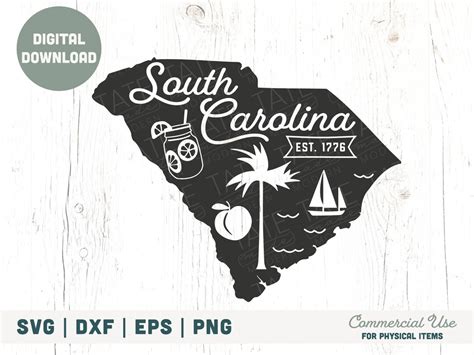 Vintage South Carolina Svg Cut File South Carolina Home Svg Etsy