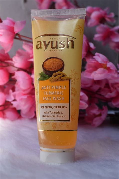 Lever Ayush Anti Pimple Turmeric Face Wash Review High On Gloss