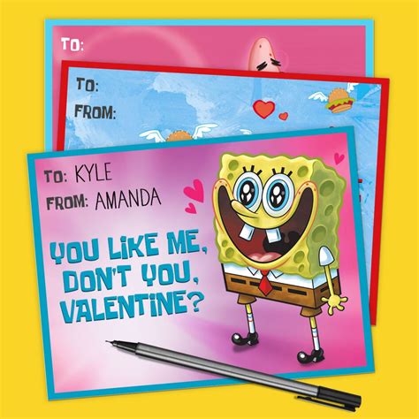 Spongebob Squarepants Valentines Nickelodeon Parents