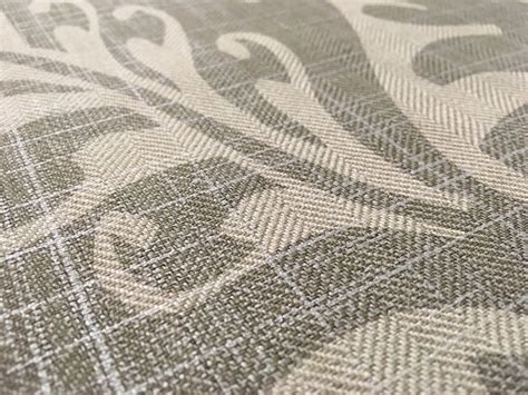 Stark Grey Watkins Botanical Damask Printed Linen Fabric Pamlico Linen